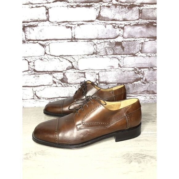 Johnston Murphy Domani Brown Leather Cap Toe Oxfords Shoes Men’s Sz 9M US/42EU main image 11